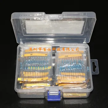 860pcs Pakuotėje 86 rūšių specifikacijos x 10vnt 0,5 W 1/2W Metalo Kino Rezistorius Pack Visas komponentų paketai