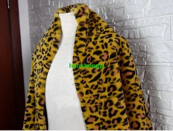 Naujas leopard print pliušinis dirbtiniais kailiais audinys, dirbtinė kailinių drabužių audinio kostiumai