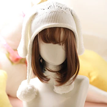 -Korėjiečių Japonų Stiliaus Saldus Mielas Triušis Sistema Skrybėlę Tendencija Megzti Skrybėlę Nemokamas Pristatymas B