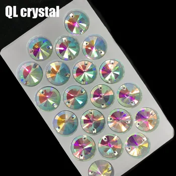 QL Crystal 18mm Rivoli Siūti Cirkonio Aišku, AB 