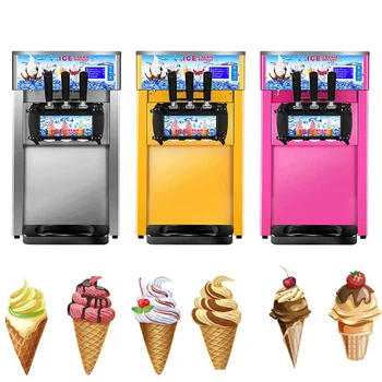 Trijų Skonių Ledų Mašina Komercinės Soft Ice Cream Makers Darbalaukio Ledai Ledų Gamybos Mašinos Pardavimo