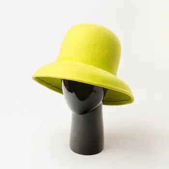 202008-HH2142A Specialios šviesiai žalios VILNOS mažų kraštų laisvalaikio kibirą bžūp vyrai moterys žvejų skrybėlę
