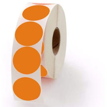 2 Colių Dot Matinis Fluorescentinės Oranžinės Spalvos Kodas Etiketės Spalvų Kodavimo ir Organizacijos Turas Lengva Žievelės Stipri, Lipni,